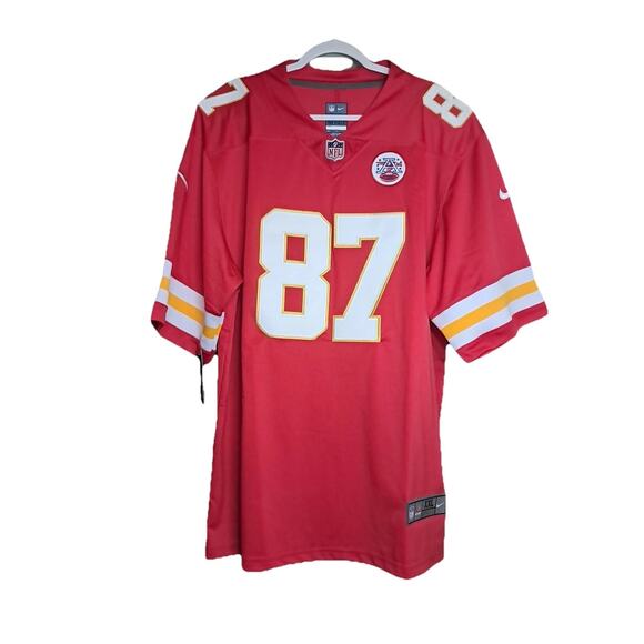 Kansas City Chiefs #87 Travis Kelce Nike Red Game Jersey Size XXL